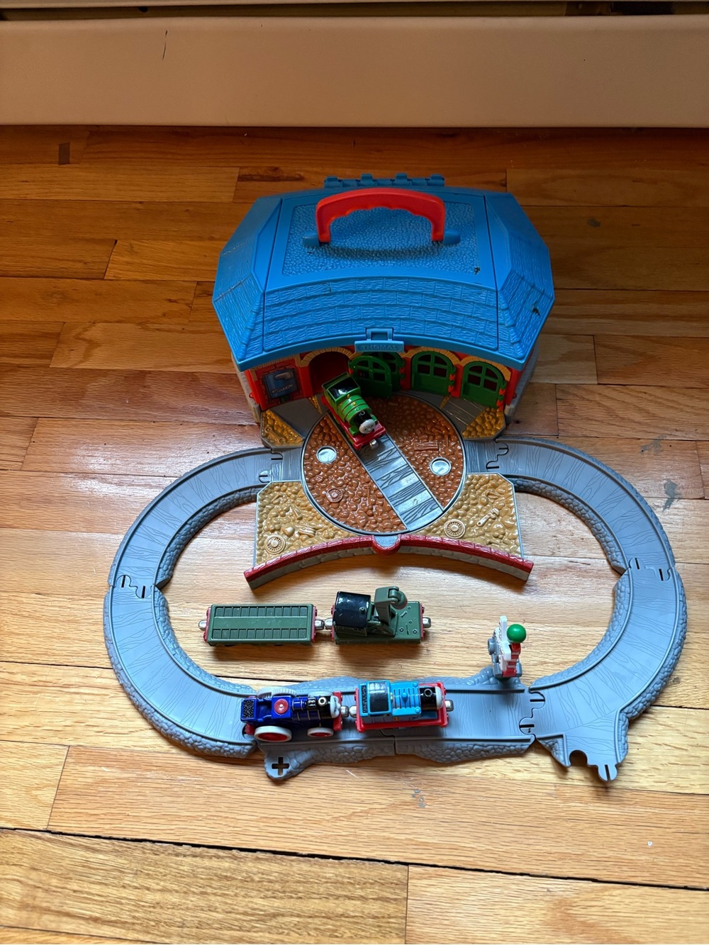 Mattel Thomas and friends take along track and case with trains.